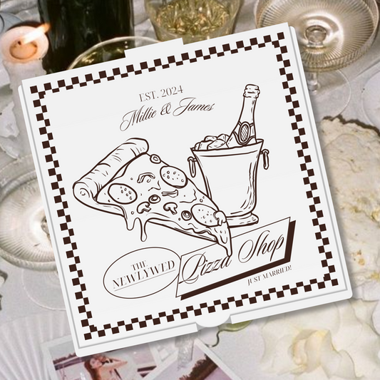 WEDDING PIZZA BOX TEMPLATE